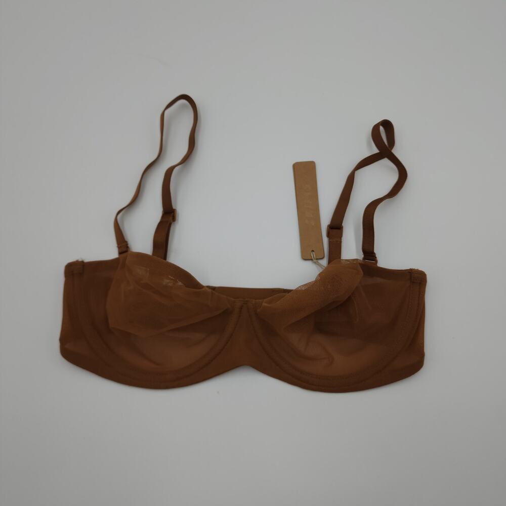 SKIMS Brown Sheer Underwire Bra